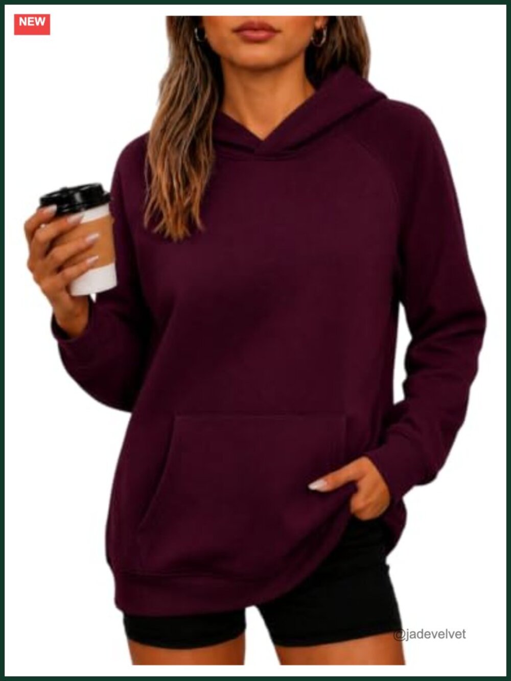 Oversized Fleece Hooded Pullover Sweatshirt for Women Long Sleeve